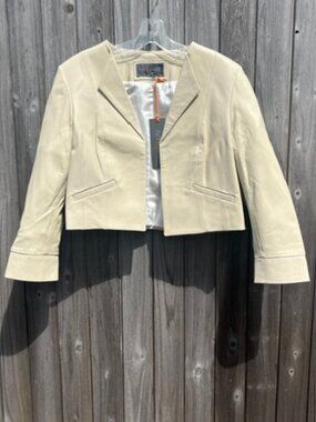Cream Lambskin Cropped Jacket – new with tags